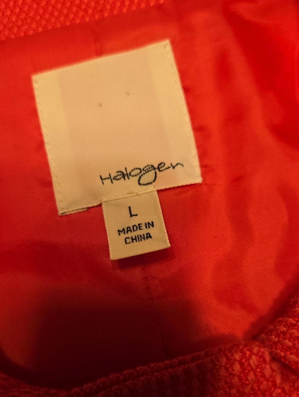 Halogen Poppy Red Textured Button-Front Blazer Jacket - Picture 2 of 5